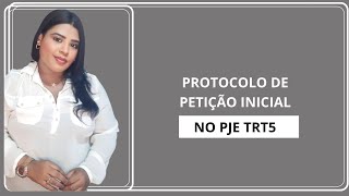 Protocolando uma reclamação trabalhista  PJE TRT5 [upl. by Assenad]