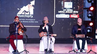 LIC Nepal Media Award 2078 Suraj thapa live performance With band Jhalak man gandharba songs [upl. by Maia870]