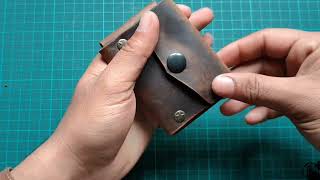 Making a HANDMADE Leather Flap wallet HYPER ASMR  Lawangin Leather [upl. by Remas]