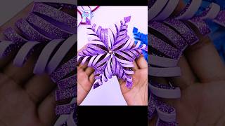 3D Snowflakes Making for Christmas Decorations❄️christmas shorts snowflakes craft decor diy [upl. by Ecyal574]