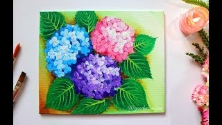 STEP by STEP Hydrangea Flower Painting for Beginners using Easy Techniques [upl. by Ocirne384]