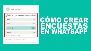 Cómo crear ENCUESTAS en WhatsApp [upl. by Airdnassac977]