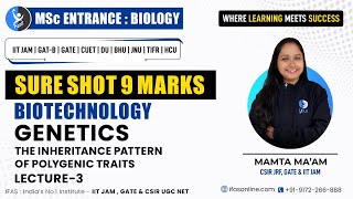 Genetics The Inheritance Pattern of Polygenic Traits L3  Sure Shot 9 Marks  IIT JAM BT [upl. by Felt]