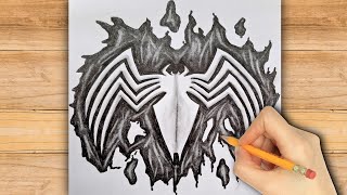 Easy to drawHow to draw VenomSpiderMan Logostep by step [upl. by Annette699]