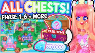 GET 30K DIAMONDS IN 30 MINS FROM 40 CHESTS ALL CHEST LOCATIONS IN ROBLOX ROYALE HIGH Campus 3 [upl. by Latta]