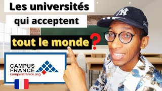 Campus France Les Universités qui acceptent facilement  Comment avoir une admission Campus France [upl. by Lougheed322]