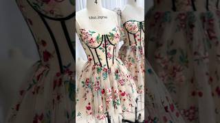 Corset floral embroidery mini dress for prom wedding…special occasions dress gown fashion [upl. by Idok]