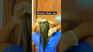 After relaxer wash day feeling 😍haircare relaxedhair shortvideo shorts [upl. by Notyal]