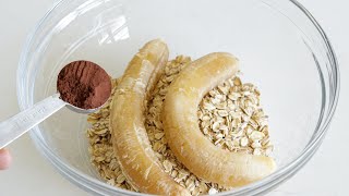 Take oats cocoa and bananas and make this wonderful dessert Without added sugar without flour [upl. by Ellita]