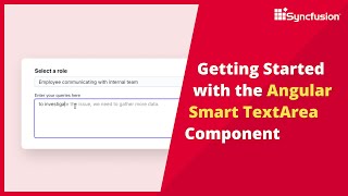 Getting Started with the Angular Smart TextArea [upl. by Dougherty]