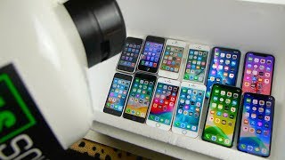 Pouring Liquid Nitrogen on Every iPhone  11 Pro 11 XS XR 8 7 6 5 5C 4S 3G 2G Freeze Test [upl. by Lamaj325]