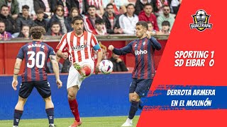 SPORTING DE GIJÓN 10 SD EIBAR  JORNADA 41  GOL DE CAMPUZANO [upl. by Siraved]