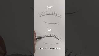 Don’t vs Do drawing a realistic eye Eyelashes tips for beginners shorts [upl. by Nye]