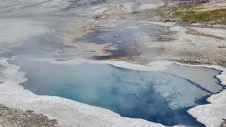 Various Geysers Old Faithful Upper Basin Trail Yellowstone National Park USA [upl. by Chuipek]