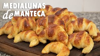 MEDIALUNAS DE MANTECA 🥐  Receta HOJALDRE [upl. by Yeruoc875]