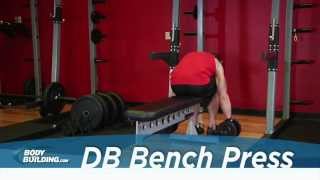 Dumbbell Bench Press  Chest Exercise  Bodybuildingcom [upl. by Mapes328]