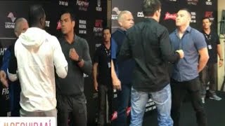 Lyoto Machida vs Derek Brunson Media Day Staredowns  UFC Sao Paulo [upl. by Houston]