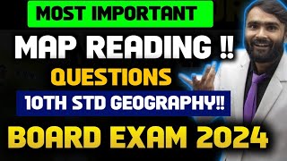 MOST IMPORTANT MAP READING QUESTIONS10TH STD GEOGRAPHYBOARD EXAM 2024PRADEEP GIRI SIR [upl. by Duwad]