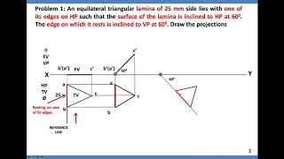 Projection of Equilateral Triangle on HP amp VP  Projection of Planes  Engineering Drawing [upl. by Htes]