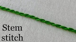 Hand Embroidery Stem Stitch  Stem Stitch Embroidery [upl. by Gill]