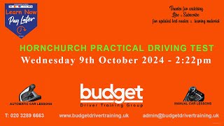 Hornchurch Real Practical Driving Test Route  9th October 2024 at 222pm [upl. by Cnahc]