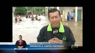 Parroquias rurales de Manabí se encuentran inundadas tras el desbordamiento del río Chico [upl. by Anaila807]