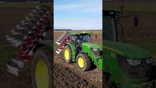 John Deere 6140R tractor ploughing agriculture 😎 FlyingPixelsPhotography [upl. by Kinch]