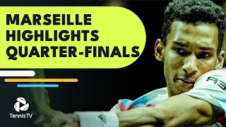 Rublev vs Pouille Tsitsipas AugerAliassime Both Feature  Marseille 2022 QuarterFinal Highlights [upl. by Fidellas]