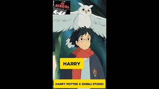 Harry Potter X Ghibli Studio harrypotter aiart aischool ghiblistudio hagrids harmione [upl. by Ahilam]