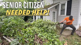 Homeowner gets out of HOSPITAL to find MASSIVELY OVERGROWN yard…Overwhelmed with FREE CLEANUP [upl. by Studley]