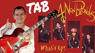 WHATS UP 4 non blondes fingerstyle guitar cover TAB tabs [upl. by Natanoy8]