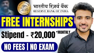 RBI Launched Summer Internships for Students  Earn ₹20000Month  Latest Internship 2023 [upl. by Sylvester]