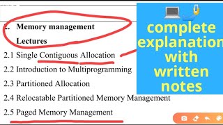 Paged memory management in operating system video tutorial lecture pdf written notes explanation [upl. by Anisamot65]