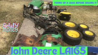 100 LA165 John Deere Lawn Tractor restoration fixing flip and sold for  Easy Money [upl. by Eiral798]