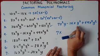 Factoring Polynomials  Common Monomial Factoring  Explained in Detailed [upl. by Gherardo866]