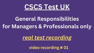 CSCS Test UK 2024CSCS Card UK  CSCS Test for Managers amp Professionals 1 general responsibility [upl. by Bull]