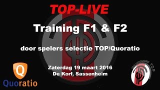 Training F1 amp F2 door de selectie van TOPQuoratio [upl. by Eeldarb]