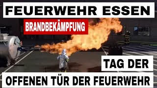 Feuerwehr Essen mit einer Vorführung vom Gefahrgutcontainer [upl. by Nicholle]