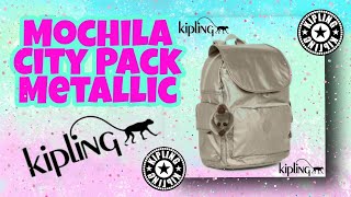 MOCHILA CITY PACK METALLIC DA KIPLING REVIEW  Kipling Metallic City Pack Backpack [upl. by Nylak]