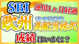 【順調？】SBI欧州高配当株式ファンド 運用1か月経過 現在の成績はどうだ？（配当利回り59高配当） [upl. by Eilatan]