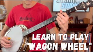 How to Play quotWagon Wheelquot on Banjo 2 and 3 finger versions [upl. by Arly29]