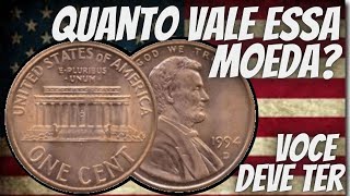 MOEDA DO ESTADOS UNIDOS  ONE CENT  VEJA QUANTO VALE [upl. by Mayrim]