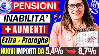 🔴 NUOVE PENSIONI INVALIDITA STRAORDINARIO RICALCOLO 87 SU IMPORTI👉 OGNI FASCIA GIA ARRIVATE [upl. by Aicala]