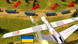 Ukrainian UAV MQ 9 Reaper destroyed a military convoy MOWAS2 Battle Simulation [upl. by Joline163]