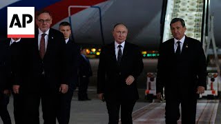 Putin lands in Ashgabat ahead of commemoration for Turkmen poet meeting with Irans president [upl. by Eelatsyrc262]