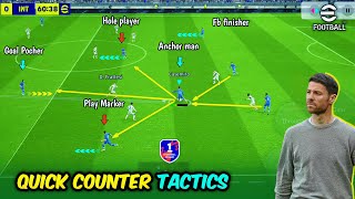 Understanding Quick Counter  Guide Best Formation amp Tactics in eFootball 2024 Mobile [upl. by Nirej]