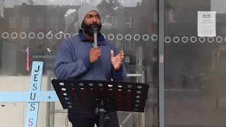 Good tidings of great joy I Street Preaching I New Malden High Street StreetPreaching Gospel [upl. by Nnaillij464]