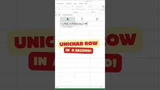 Unichar Row in Excel 😲🔥 do it in 1 Sec 😱 excel msexcel shorts [upl. by Spillihp]