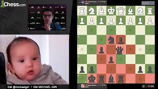 GM Michael Giri Premoves An Entire Game To Defeat GM Anish Giri [upl. by Pinelli]