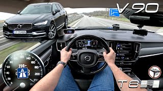 2019 Volvo V90 T8 Polestar 405 KM  VMAX 0100 100200 kmh Prezentacja amp Autobahn  4K [upl. by Jolanta]